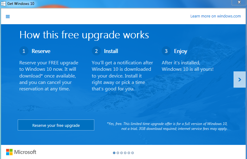 how this free upgrade works