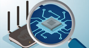 Secure firmware update process on a computer device, symbolizing protection against hardware-level cyber threats.