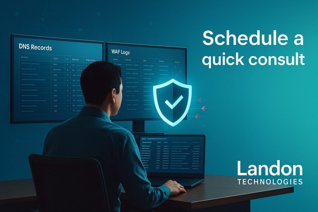 SMB cybersecurity expert auditing DNS and website integrity