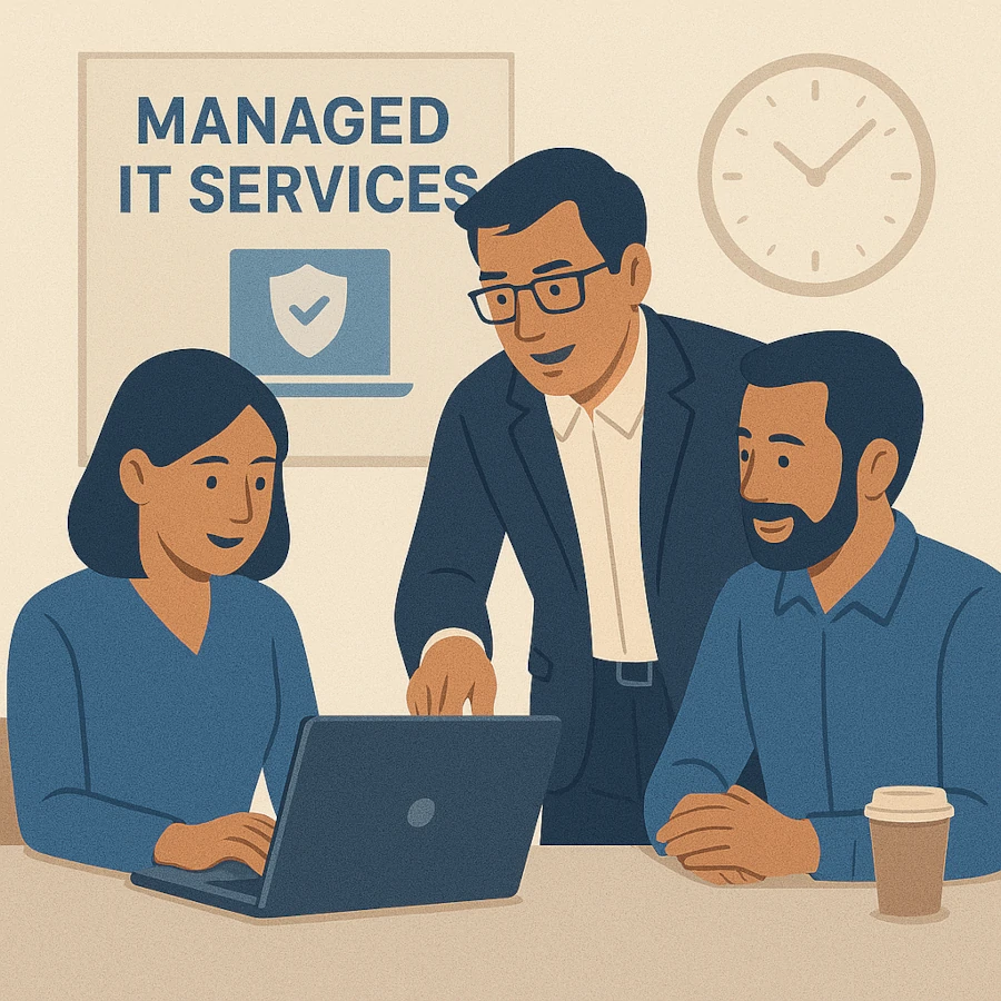 IT consultant assisting a Marietta small business team with managed IT services and disaster recovery planning.