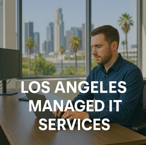Professional IT technician providing a local businesses with Los Angeles Managed IT Services.