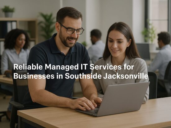 Professional IT technician assisting a small business in Southside Jacksonville, FL.