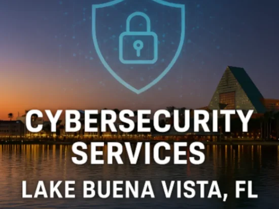 IT professionals securing business data with cybersecurity solutions in Lake Buena Vista, Florida.