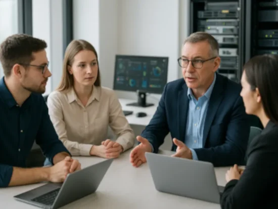 IT professionals securing business data with cybersecurity solutions in Atlantic Beach, Florida.