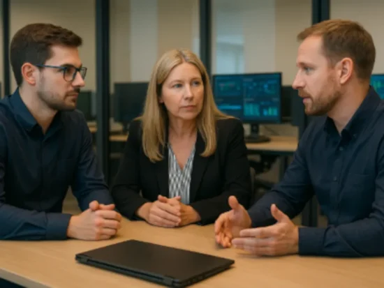 IT professionals securing business data with cybersecurity solutions in Orange Park, Florida.