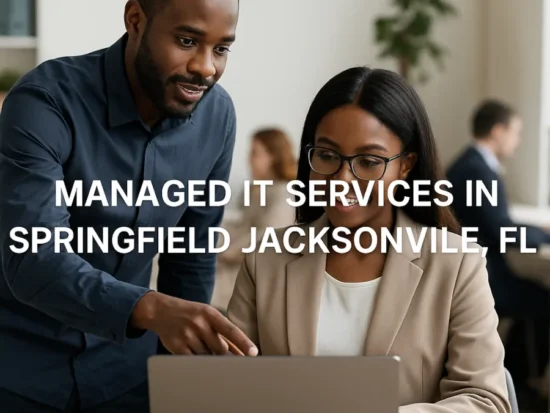 IT technician assisting a local business in Springfield Jacksonville, FL.
