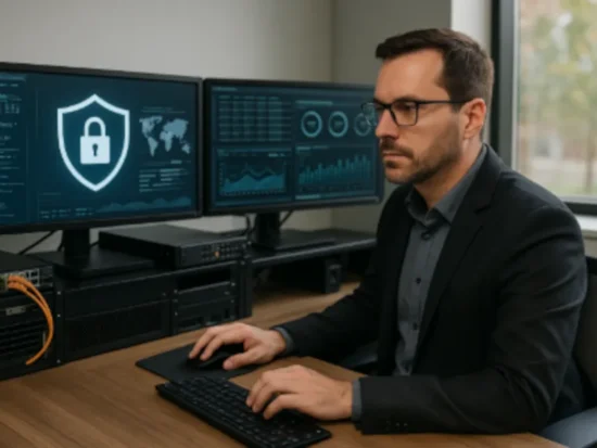 IT professional securing business data with cybersecurity services in  Acworth, Georgia.