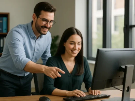 IT technician providing business IT support in Canton, Georgia office environment.