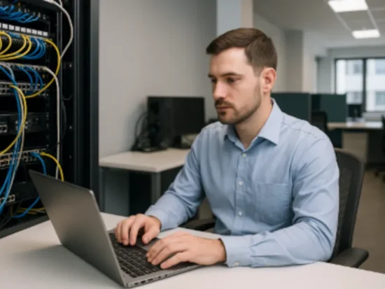 Professional IT technician providing local businesses with Canton Managed IT Services.