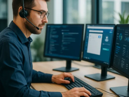 IT professional securing business data with cybersecurity services in  Marietta, Georgia.