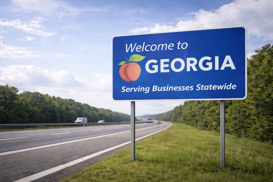 Welcome sign representing statewide IT services in Georgia
