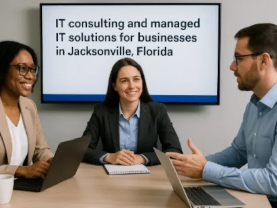 IT professionals securing business data with cybersecurity services in  Jacksonville, Florida.